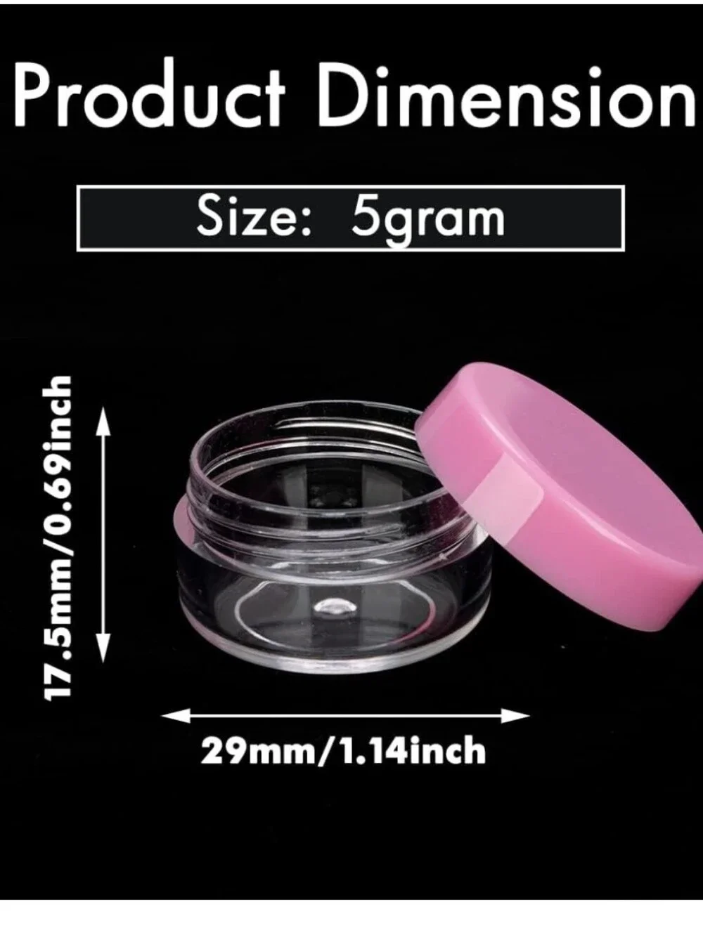 Pink Travel Cosmetic Jars with Spatulas